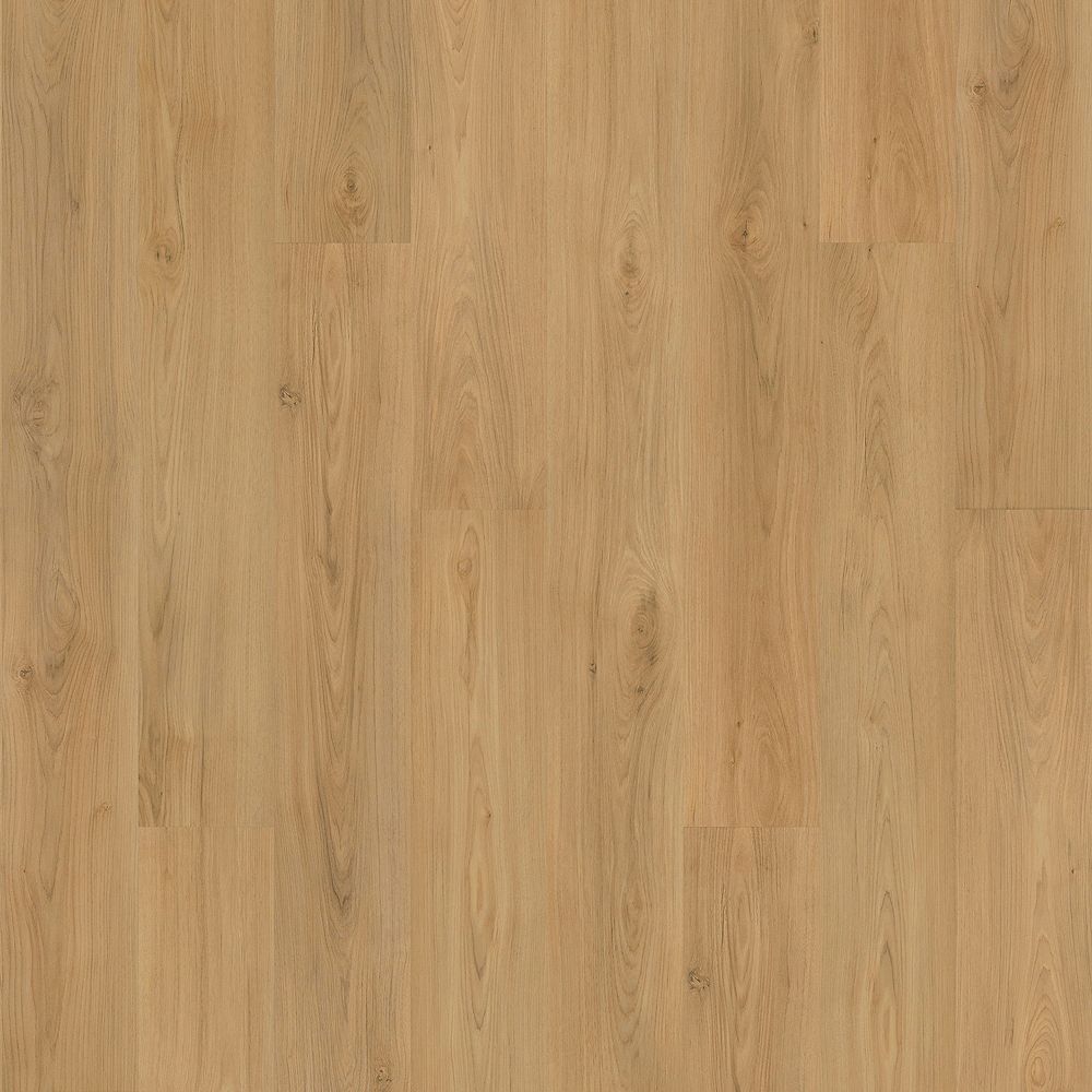 Mohawk Flooring SolidTech Plus Model Barker Hollow Collection in Color "Daisy", a warm light brown shade of wood.